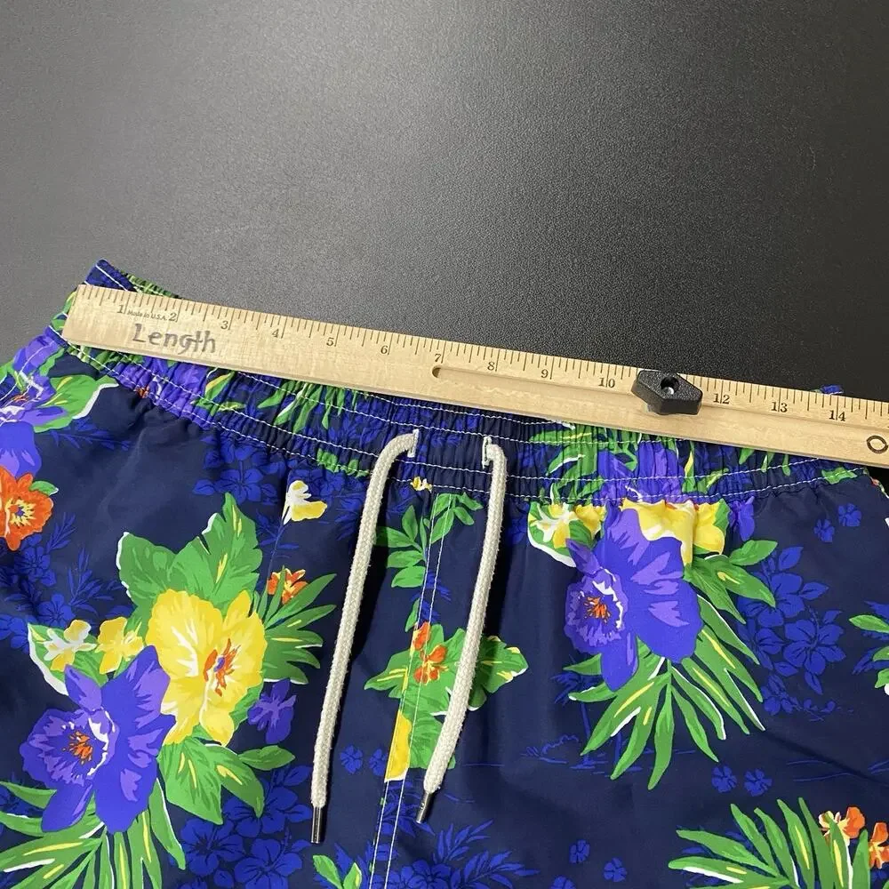 Polo Ralph Lauren Hawaiian Tropical Floral Swim Trunks Shorts Medium Unlined